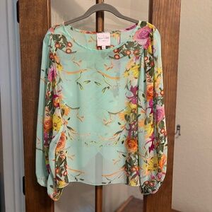 Romeo & Juliet Couture Floral Open Back Blue- Size S